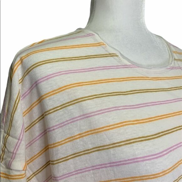 🆕 Madewell Stripes Boxy Cotton / Linen Shirt - Picture 4 of 7